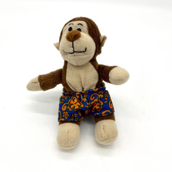 Build-A-Bear 2006 Plush Monkey Hawaiian Floral Swim Shorts Small Soft‎ Toy - Picture 1 of 3